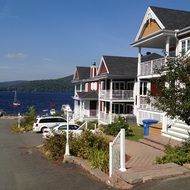 beautiful villas at lake, canada, quebec, saint donat