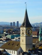 tower of st peter's churchin zurich