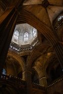 arches of a Gothic church in Spain