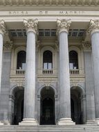 marble columns of the madrid stock exchange in madrid