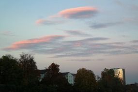 clouds on the evening sky in ulm city