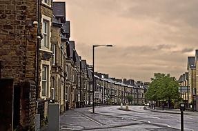 street in england in the early morning