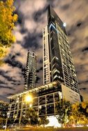 tall building at night in melbourne