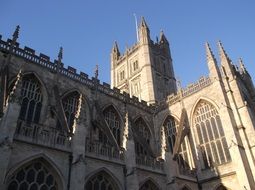 historical building of abbey, detail, uk, england, bath