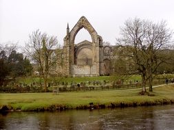 ruins of a gothic abate by the river