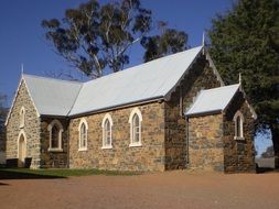 brick country church building