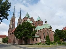 gothic church in WotcÅaw, Poland