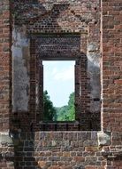 Old ruins of brick building