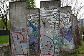 painted parts of berlin wall