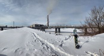 snowy city in winter