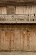 wooden house with the balcony in the wild west