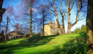 inverleith house with green grass, edinburgh, scotland