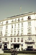 bristol hotel facade in austria, salzburg