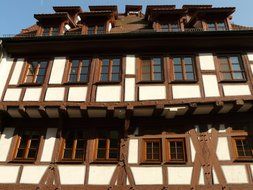 wooden facade of the building fachwerkhaus