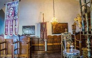 orthodox Christian church interior, greece, oia santorini