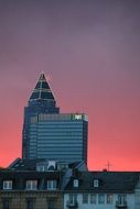 pink romantic sunset in frankfurt