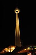 night illumination of the tower in Berlin