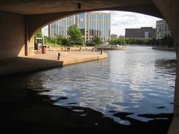 pond in city park, usa, minnesota, minneapolis