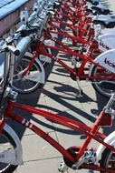 bicycles for hire on the streets of Barcelona