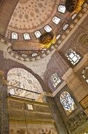 Picturesque vaults of the mosque in Istanbul