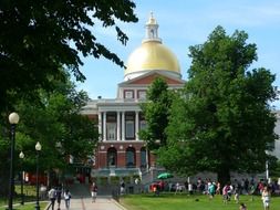 building with a golden dome in boston