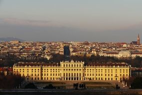 schonbrunn castle in the evening