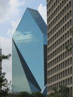 skyscraper with a glass facade in dallas
