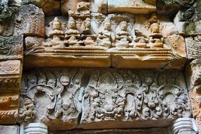 stone sculptures in the temple of Ta Prohm