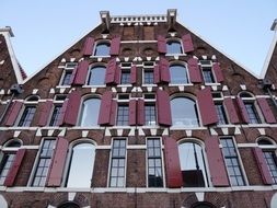 beautiful facade of old brick building, Germany