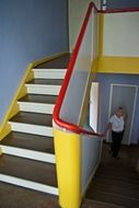 woman climbs the stairs