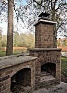 open fireplace in the forest