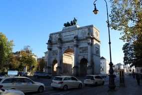 View of the gates of victory in Germany