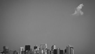 Black and white skyline of new york city