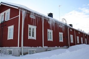 house icicles winter snow