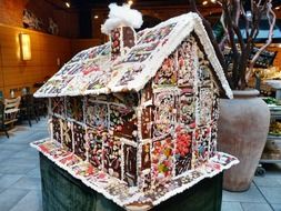 large decorated gingerbread house