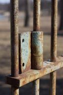 rusty hinge iron bars