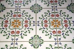 geometric pattern on the floor tile