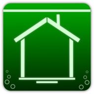 green icon with a picture of a house in bubbles