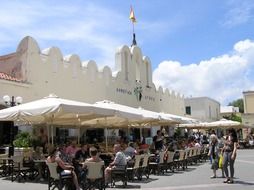 landscape of Market hall on Greek island