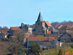 landscape of saint martin of le puy morvan church