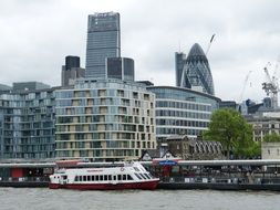 View of the cityscape of london on the coast of the river