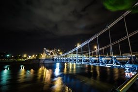 Brooklyn Bridge illuminated at night