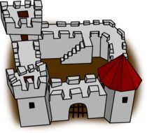 Medieval old castle clipart