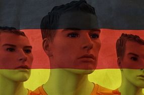 men's faces and German flag drawing