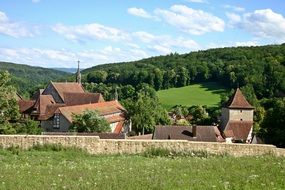 bebenhausen monastery in idyllic summer landscape, germany