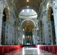 inside view of cathedral of st peter in Rome