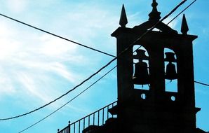 big bell tower of a church in galicia