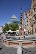 square in front of the town hall of the city on the danube