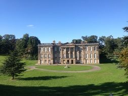 beautiful building of Calke Abbey at summer, uk, england, derbyshire