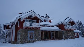 landscape of Lapland Snow house